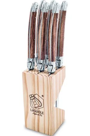 Laguiole Style de Vie Steak Knives Laguiole Set 6 Brown