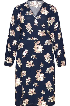 ONLY Carnova Ditte Life Ls Wrap Dress Aop Blue