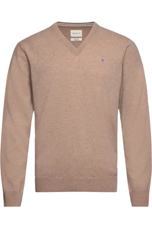 GANT Superfine Lambswool V-Neck Beige