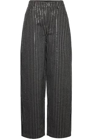 ROTATE Sequin Twill Wide Pants