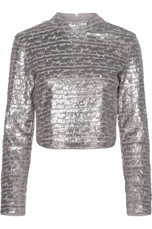 French Connection Adalynn Sequin Top Silver