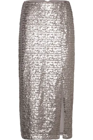 French Connection Adalynn Sequin Skirt Gold