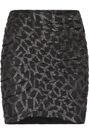 MANGO Ruched Lurex Skirt