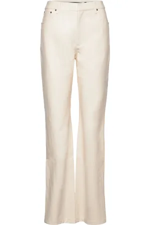 ROTATE Textured Straight Pants Cream