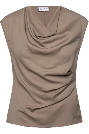 Calvin Klein Recycled Cdc Draped Top Beige