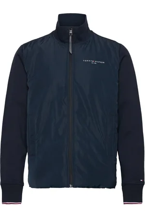 Tommy Hilfiger Tommy Logo Mix Media Stand Zip Navy
