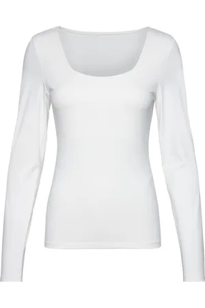 ONLY Onlea L/S 2-Way Deep Neck Top Jrs Noos White