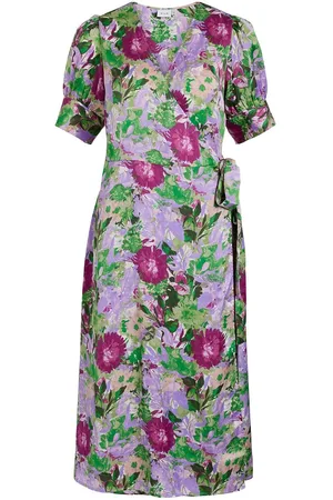 VILA Vinaria S/S Wrap Midi Dress/Dc/Su Green