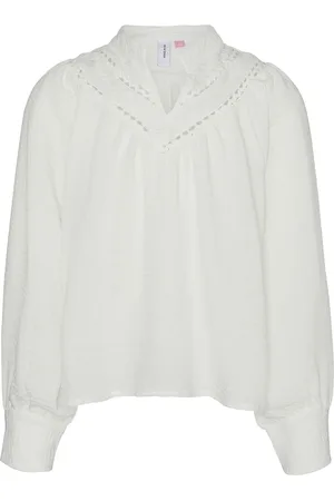 VERO MODA Vmchris Ls Top Wvn Girl White