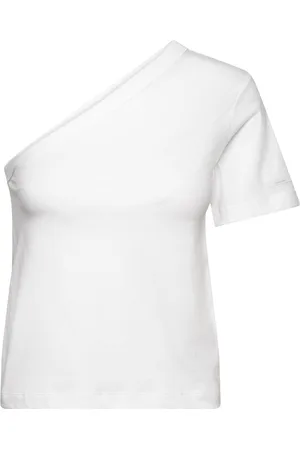 Calvin Klein Smooth Cotton Shoulder Top White