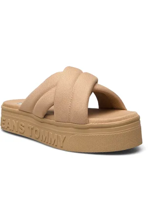 Tommy Hilfiger Tjw Lettering Flatform Sandal Beige