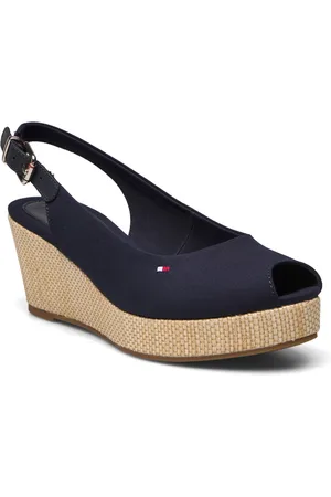 Tommy Hilfiger Iconic Elba Sling Back Wedge Blue