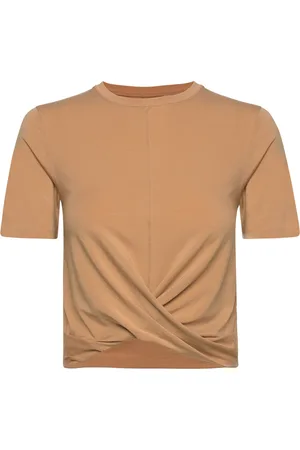 Casall Delight Short Wrap Tee Brown