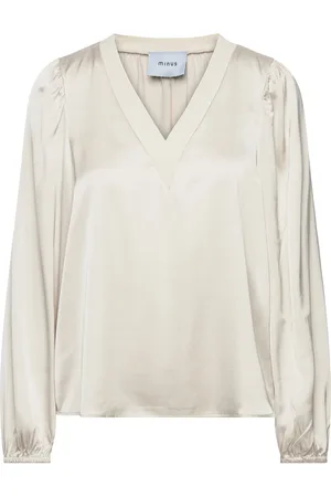 Minus Msselva V-Neck Blouse Cream