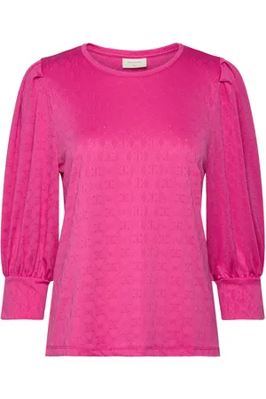 Freequent Blouse From Freequent In A Soft And Stretchy Fabric With A Lovely Hole Pattern. Pink