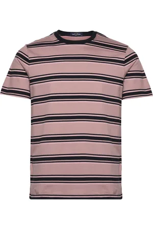 Fred Perry Stripe T-Shirt Pink