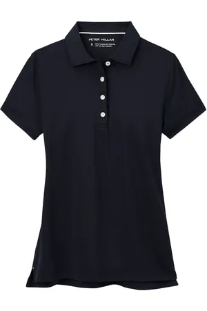 Peter Millar Short Sleeve Button Polo Black