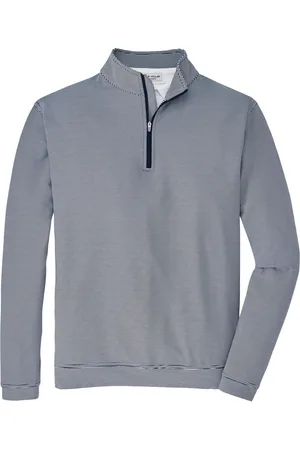 Peter Millar Perth Mini Stripe 1/4 Zip Navy