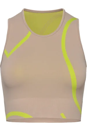 MOONCHILD YOGA WEAR Loud Logo Crop Top Beige