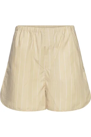 Filippa K Striped Drawstring Shorts Beige