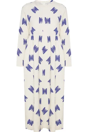 Bobo Choses Butterfly Print Flared Long Dress White