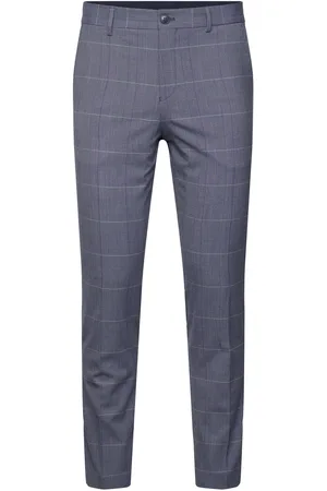 SELECTED Slhslim-Liam Blue Check Trs Flex Blue