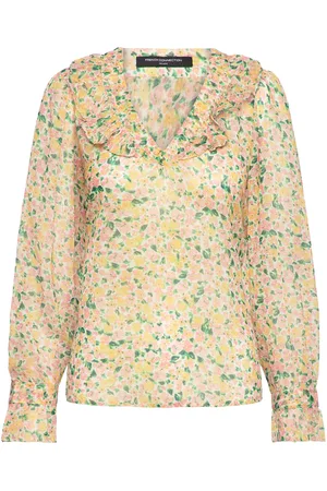 French Connection Aleezia Hallie Crinkle Shirt Yellow