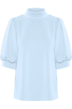 My Essential Wardrobe 21 The Puff Blouse Blue