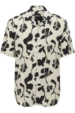 Only & Sons Onsdash Life Reg Visc Aop Ss Shirt Noos Cream