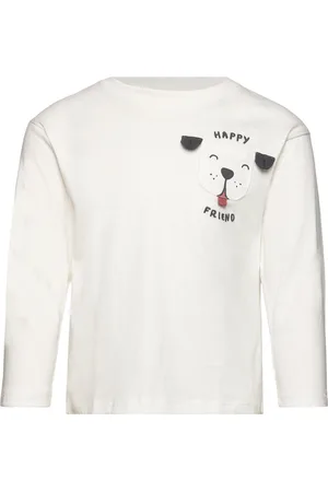MANGO Printed Long Sleeve T-Shirt White