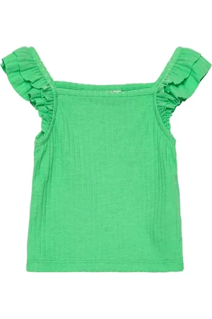 ONLY Kmgnella S/L Frillstraps Top Jrs Green
