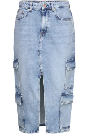 ONLY Onlposey Hw Midi Cargo Dnm Skirt Cro Blue