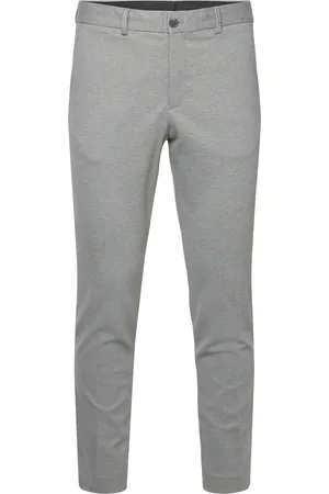 SELECTED Slhslim-Delon Jersey Trs Flex Noos Grey