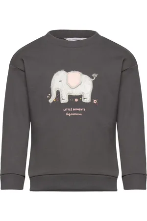 MANGO Printed Cotton Sweatshirt Grey