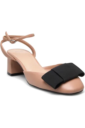 MANGO Bow Leather Shoes Pink