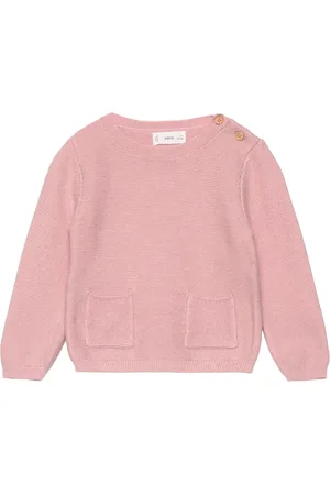 MANGO Knit Pockets Sweater Pink