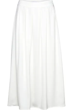 VILA Visalini Midi Skirt/Br/Dc White