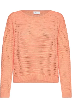 VILA Vibellisina Boatneck L/S Knit Top - Noos Coral
