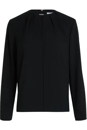 Calvin Klein Metal Bar Long Sleeve Blouse Black