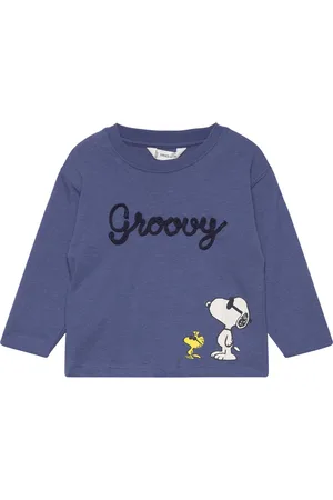 MANGO Snoopy Long-Sleeved T-Shirt Blue