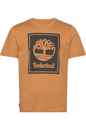 Timberland Stack Logo Short Sleeve Tee Orange