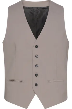 Lindbergh Mens Waistcoat For Suit Beige