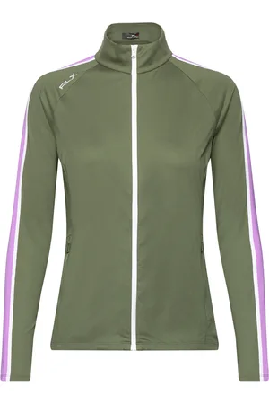 Ralph Lauren Arm-Stripe Full-Zip Jersey Jacket Green