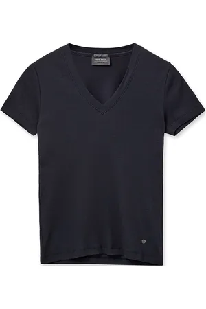 Mos Mosh Mmnicole V-Ss Rib Tee Navy