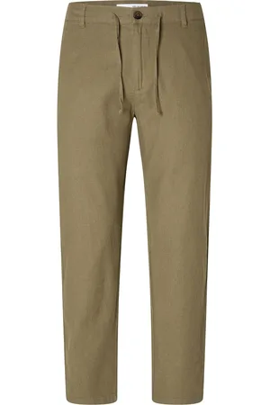 SELECTED Slh172-Slimtape Brody Linen Pant Noos Green