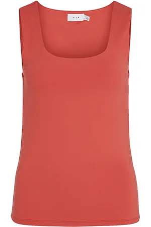 VILA Vikenza U-Neck S/L Tank Top - Noos Red