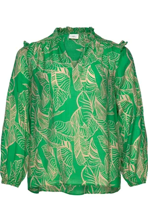 ONLY Carbetsey L/S Frill Top Aop Green