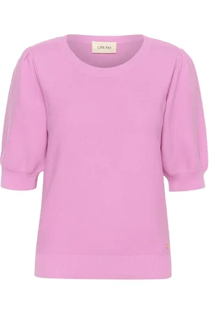 Cream Crsillar Knit Pullover Pink