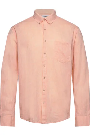 Lindbergh Cotton/Linen Shirt L/S Orange
