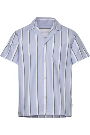 Les Deux Lawson Stripe Ss Shirt Blue